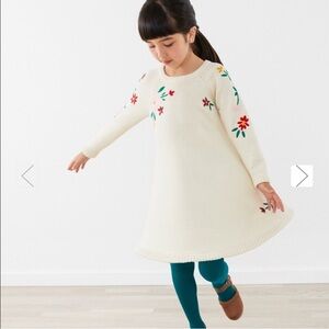 Hanna Andersson Cream Sweater with Floral Embroidery